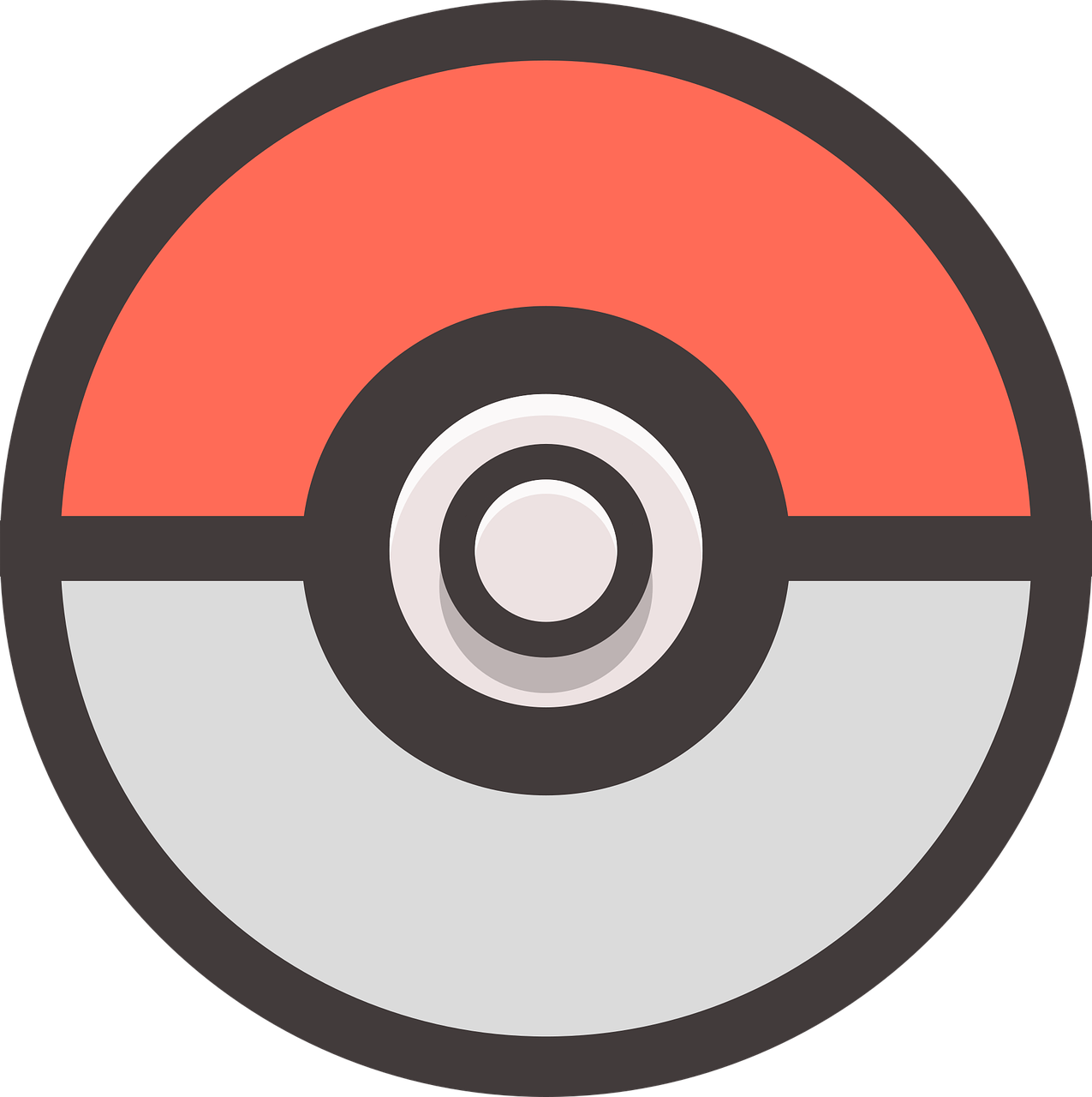 Image of a red and white pokeball